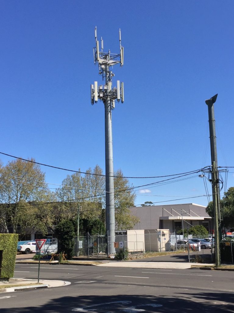 Telco Pole with blue sky